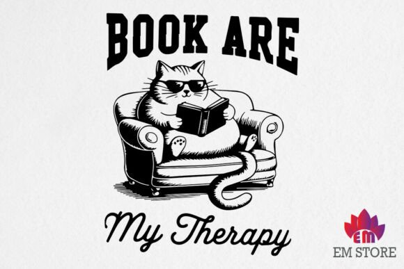 Books Are My Therapy SVG for Crafts and Graphics