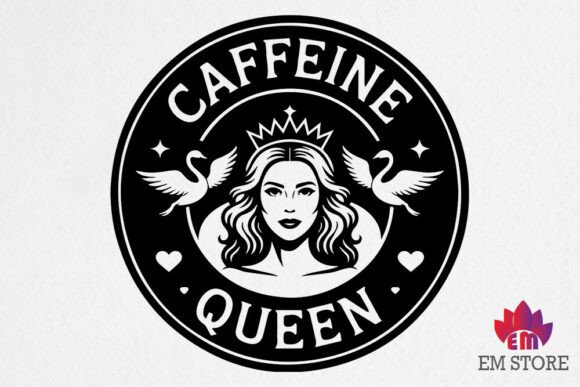 Caffeine Queen Coffee SVG for Graphics and Crafts