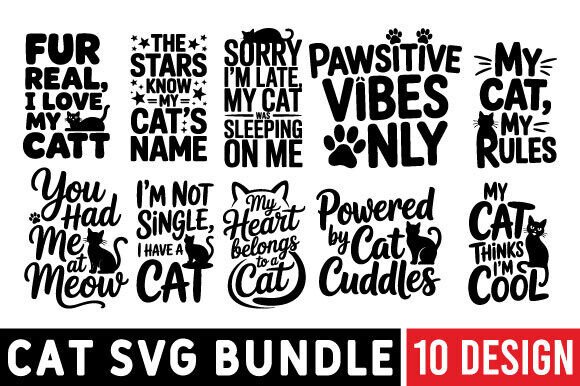 Cat SVG Design Bundle for Graphics and Crafts
