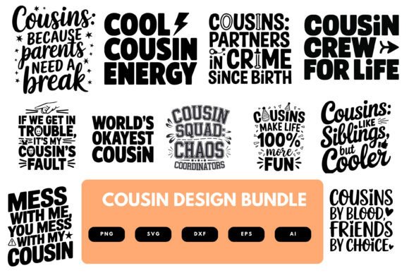 Cousin SVG Bundle Graphics for Crafts