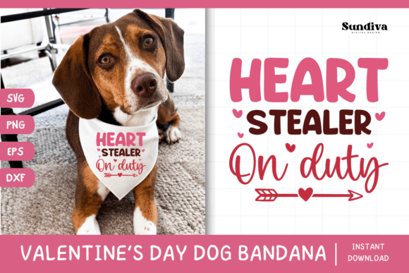 Cute Valentines Day Dog Bandana Quote 13 Graphics