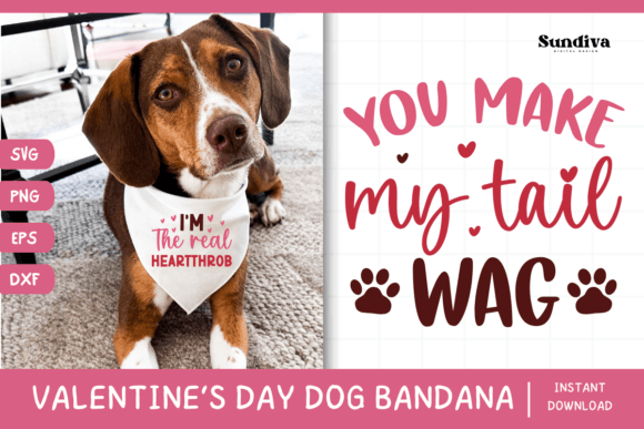 Cute Valentine’s Day Dog Bandana Quote 2 Graphics for Crafts