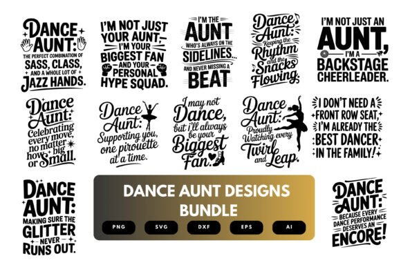 Dance Aunt SVG Bundle Graphics for Crafts