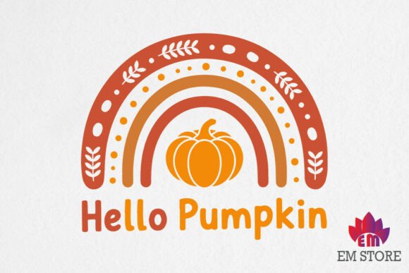 Hello Pumpkin SVG Fall Autumn Graphics for Crafts