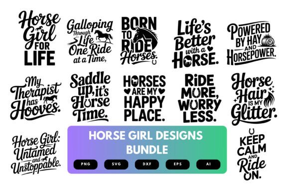 Horse Girl SVG Bundle Graphics for Crafts