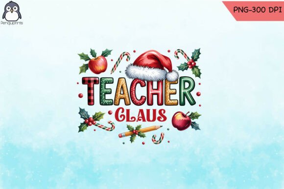 Teacher Claus Christmas Quote PNG Graphics for Crafts