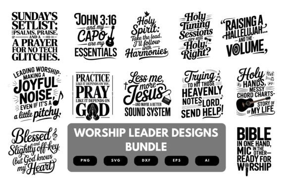 Worship Leader SVG Bundle Graphics for Crafts